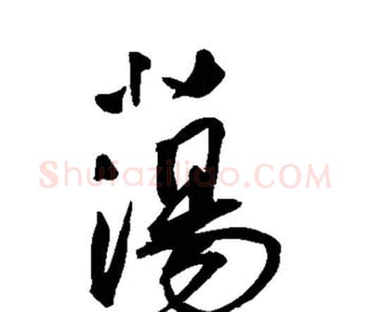 荡字王宠毛笔行书书法写法,摘自王宠毛笔行书书法作品