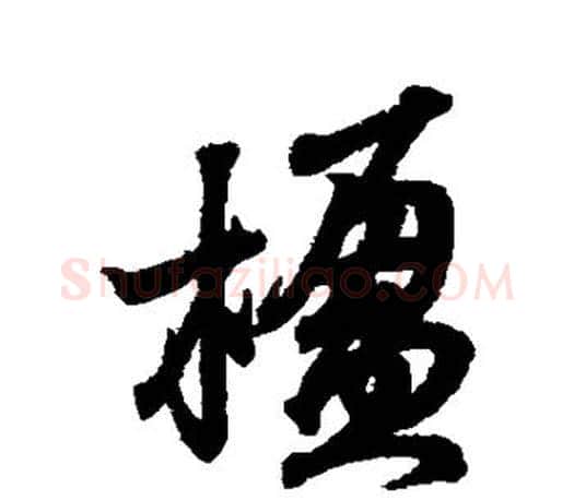 楹字王羲之毛笔行书写法,摘自王羲之毛笔行书作品