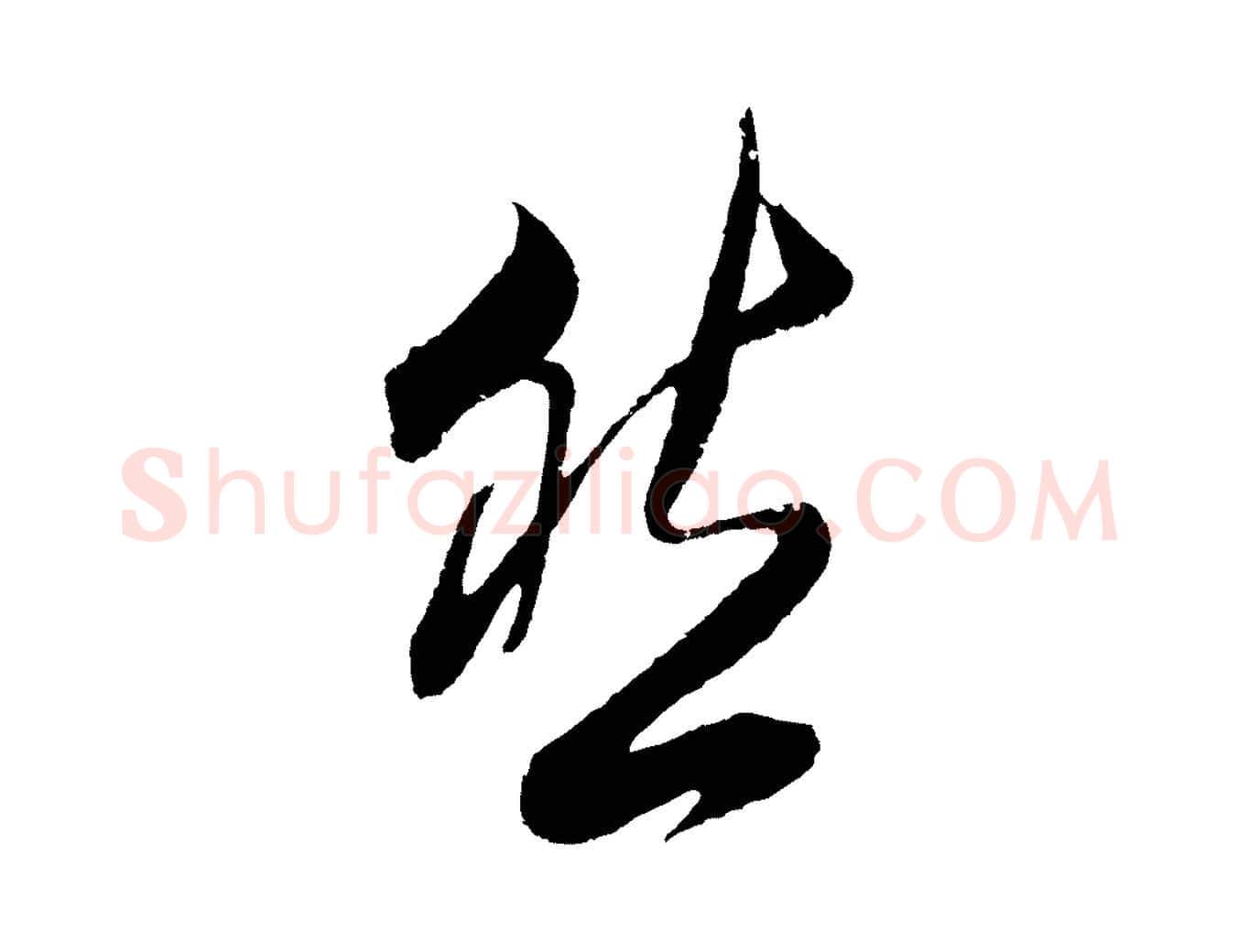 然毛笔行书写法,摘自明代董其昌题画十跋
