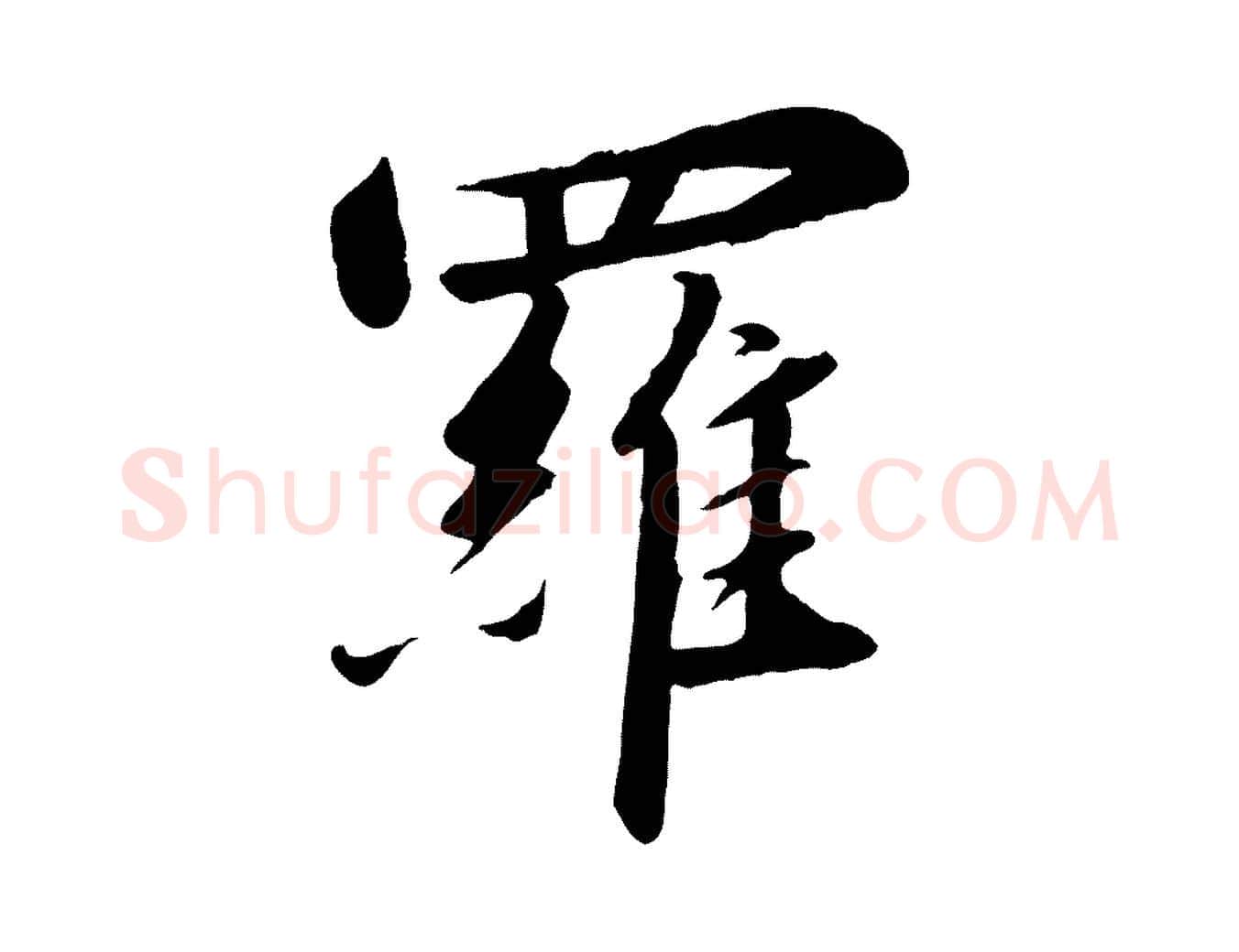 羅毛笔行书写法,摘自宋代高宗千字文