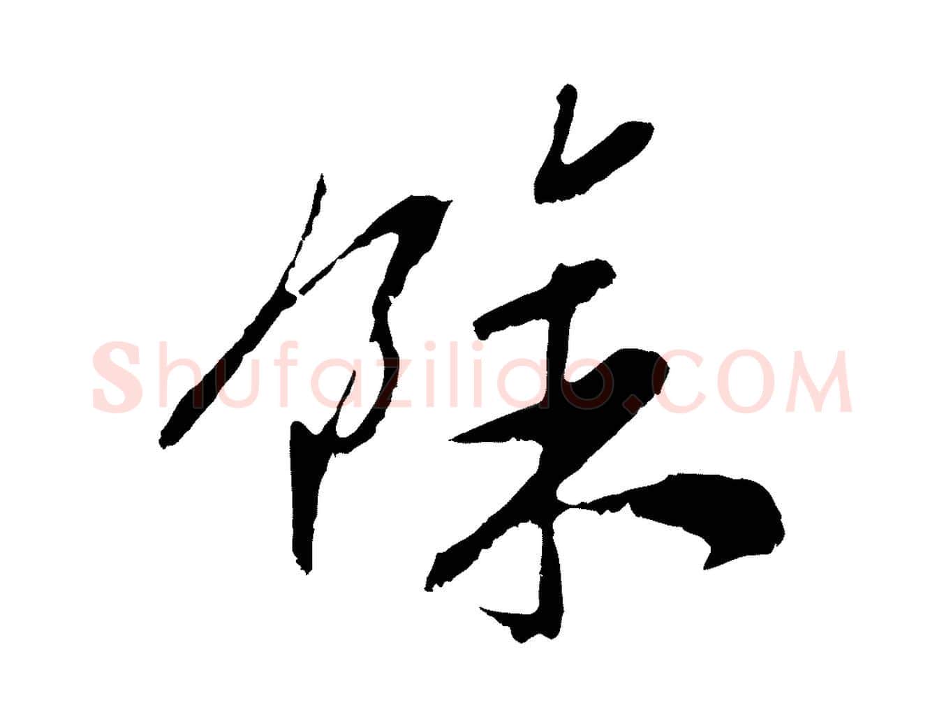 餘毛笔行楷写法,摘自明代姚绶与廉访帖