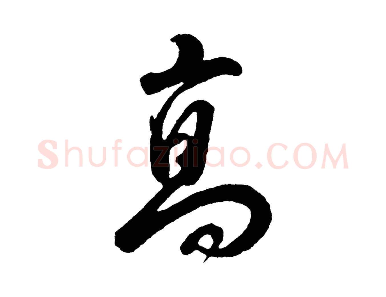 高毛笔行书写法,摘自明代董其昌题画十跋