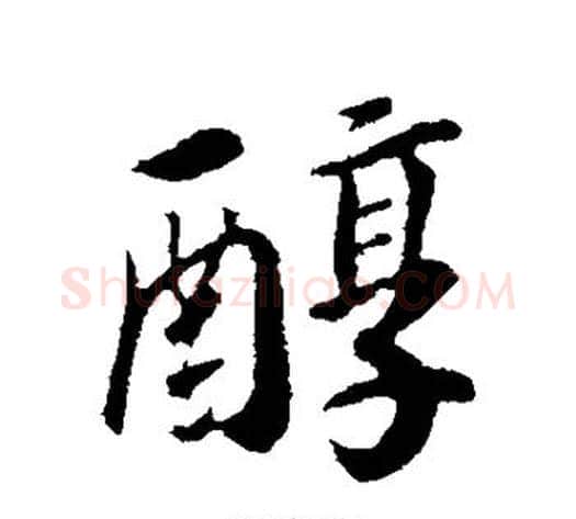 醇字赵构毛笔行书书法写法,摘自赵构毛笔行书书法作品