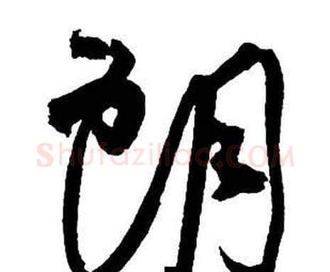 朗字王铎毛笔行书书法写法,摘自集字千字文