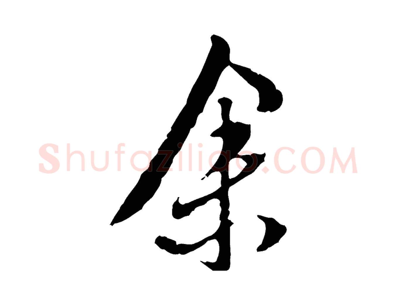 余毛笔行楷写法,摘自明代陈继儒跋安焘批答帖
