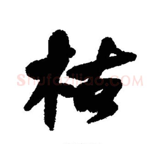 枯字何绍基毛笔行书书法写法,摘自何绍基毛笔行书书法作品