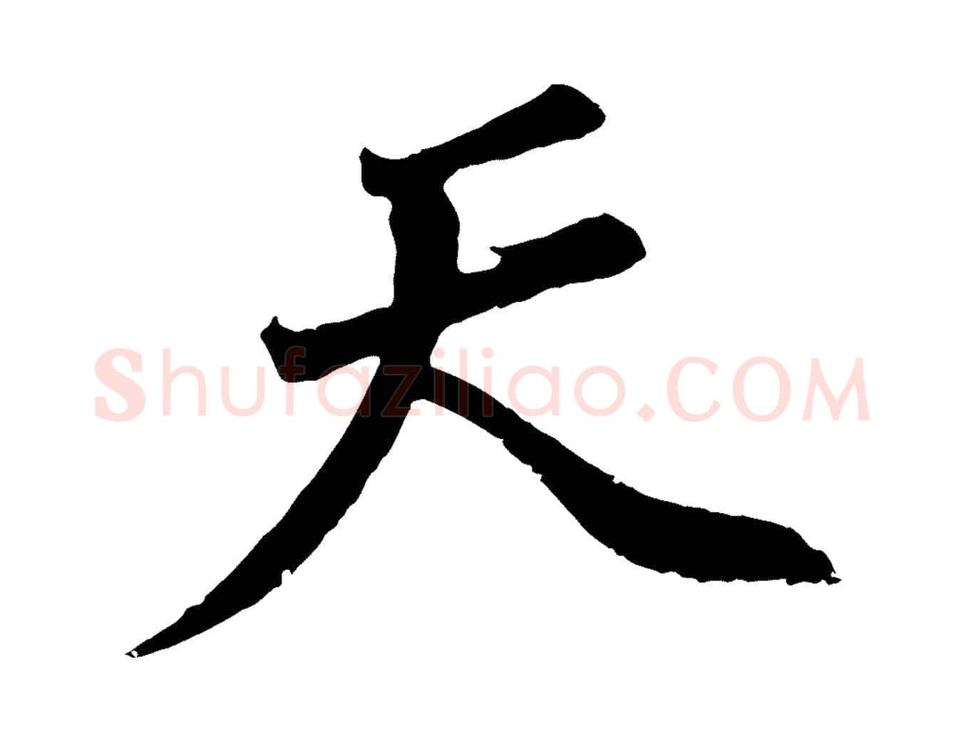 天毛笔行书写法,摘自明代董其昌龙神感应记