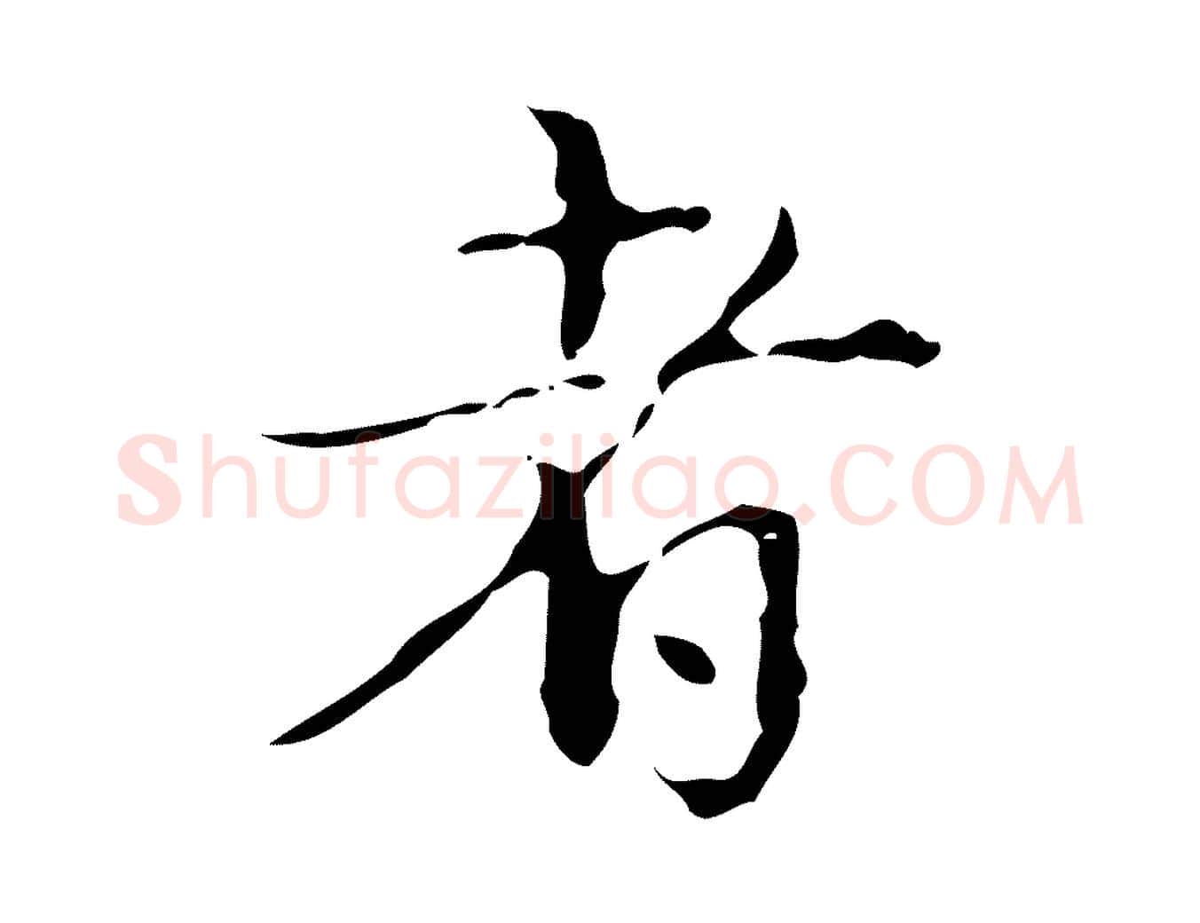 者毛笔行书写法,摘自清代高宗跋中山松醪赋