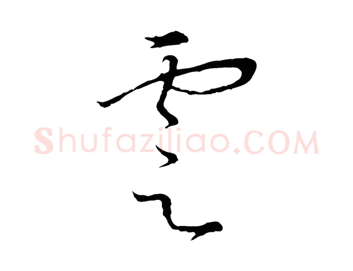 雲毛笔行书写法,摘自宋代高宗千字文