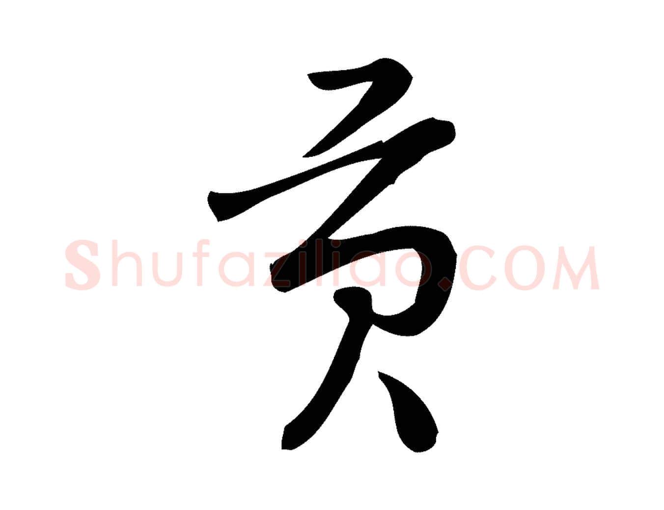 貢毛笔行楷写法,摘自宋代朱熹与彦修帖