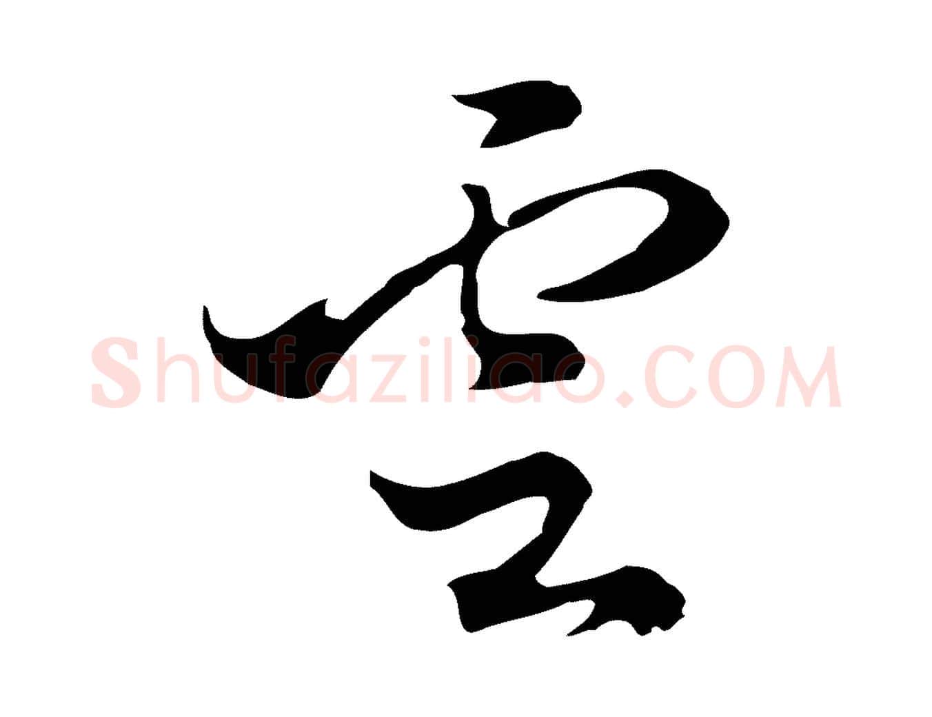 雲毛笔行楷写法,摘自明代陈继儒跋洛神赋十三行补