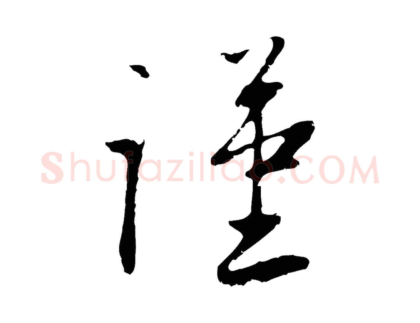 謹毛笔行楷写法,摘自明代王直与南云帖