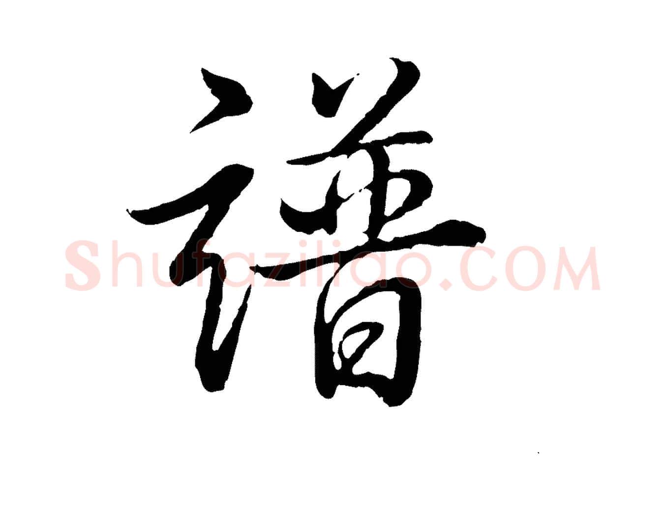 譜毛笔行书写法,摘自清代高宗跋伯远帖