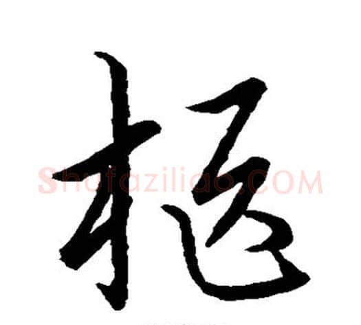 柩字赵构毛笔行书书法写法,摘自赵构毛笔行书书法作品