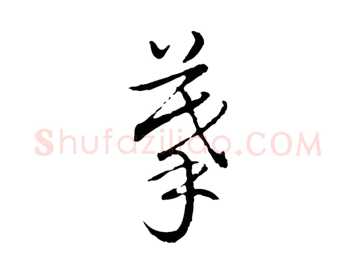 摹毛笔行书写法,摘自清代高宗跋保母帖
