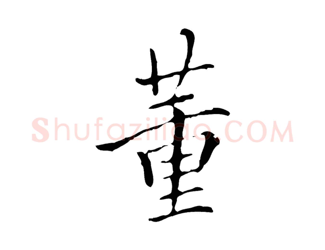 董毛笔行书写法,摘自明代董其昌跋伯远帖