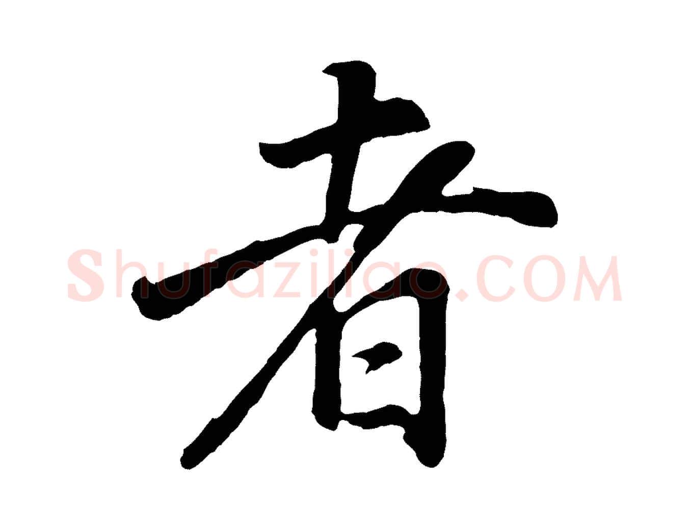 者毛笔行书写法,摘自明代董其昌龙神感应记