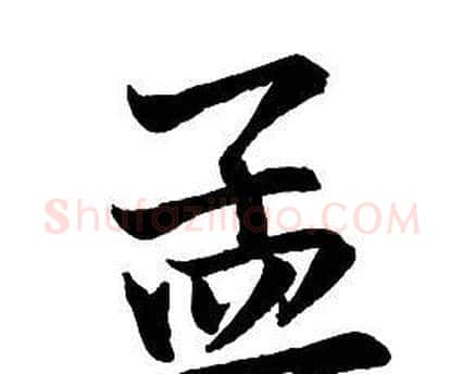 孟字王铎毛笔行书书法写法,摘自集字千字文