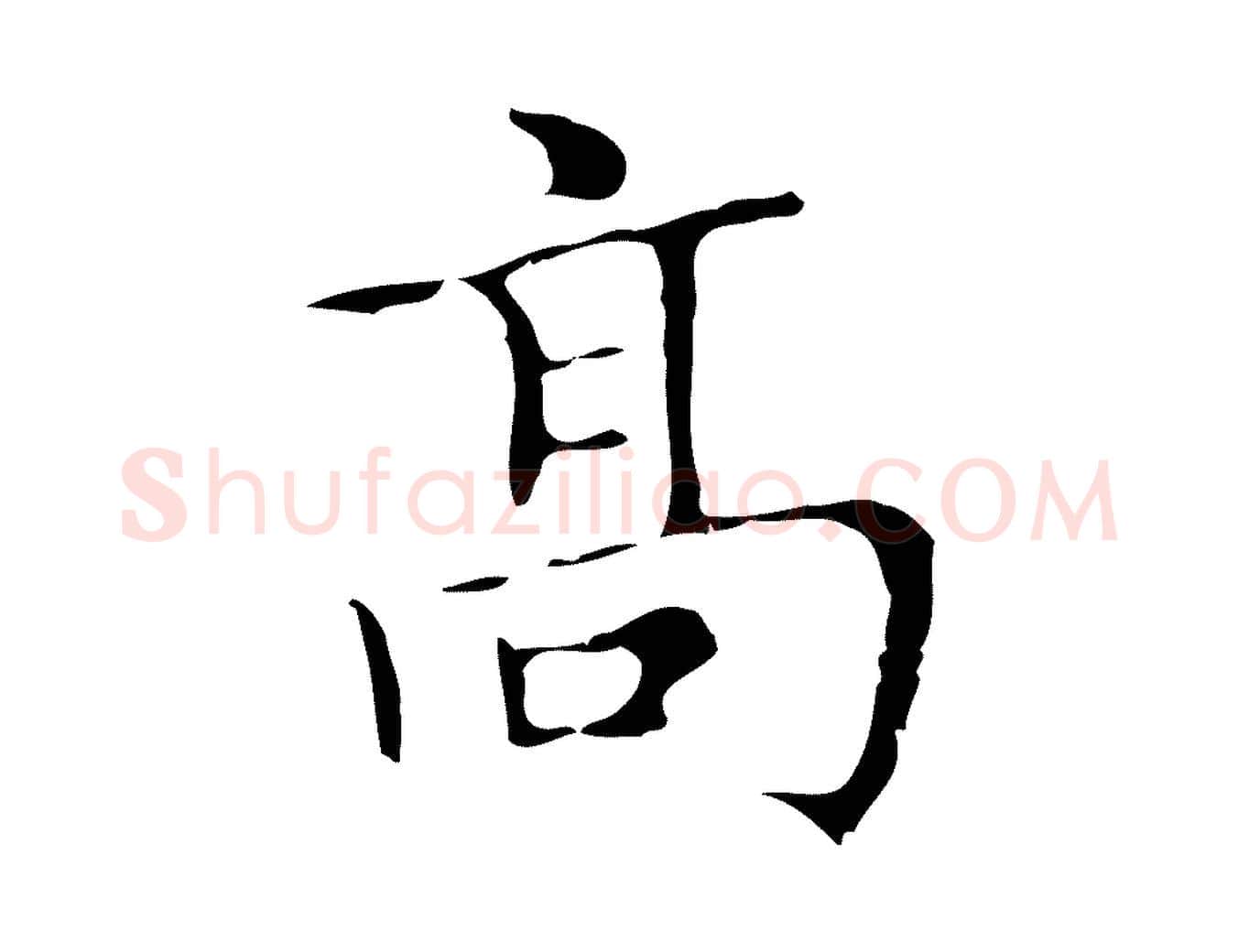 高毛笔行楷写法,摘自明代宋濂跋都下帖