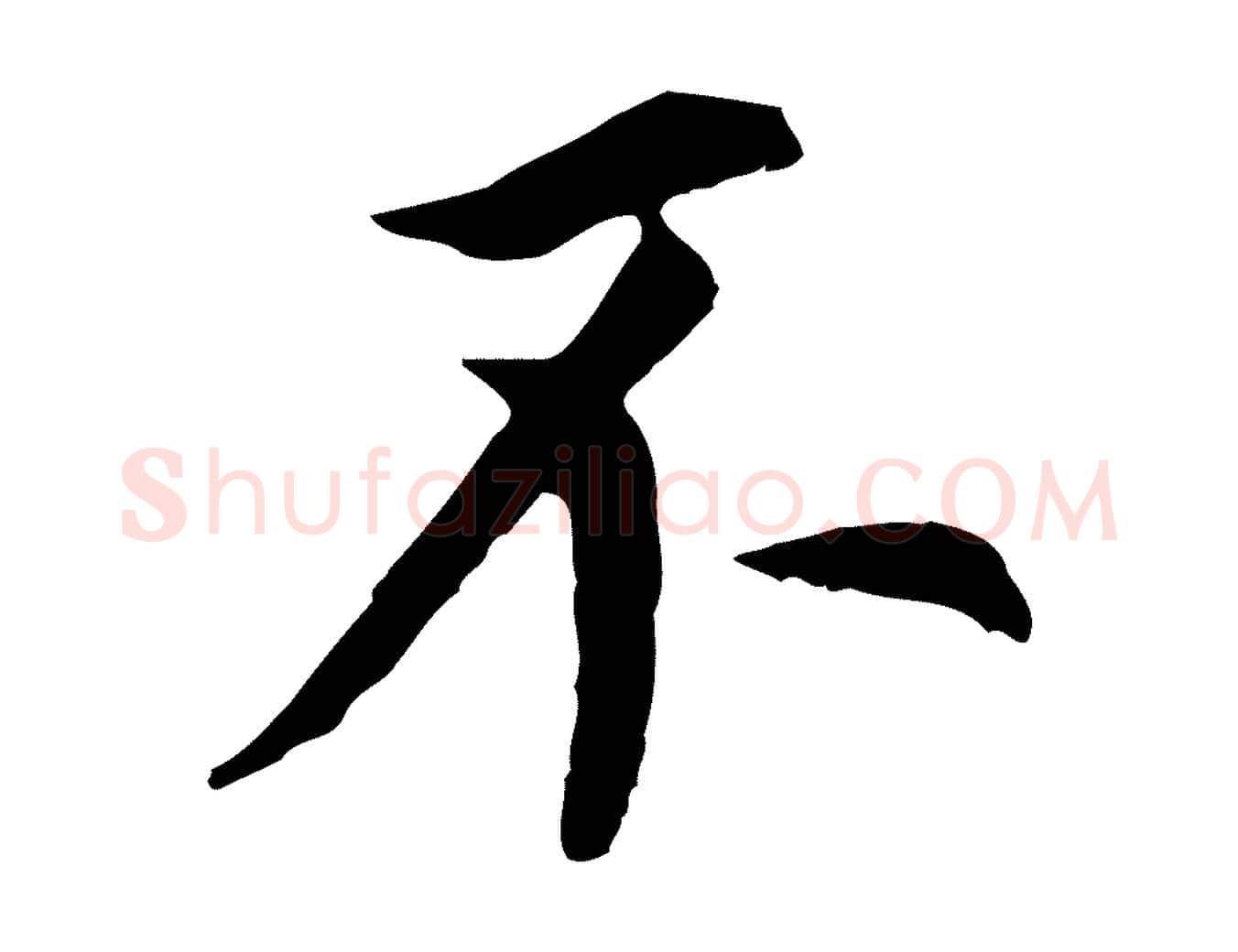 不毛笔行书写法,摘自明代董其昌跋孝经
