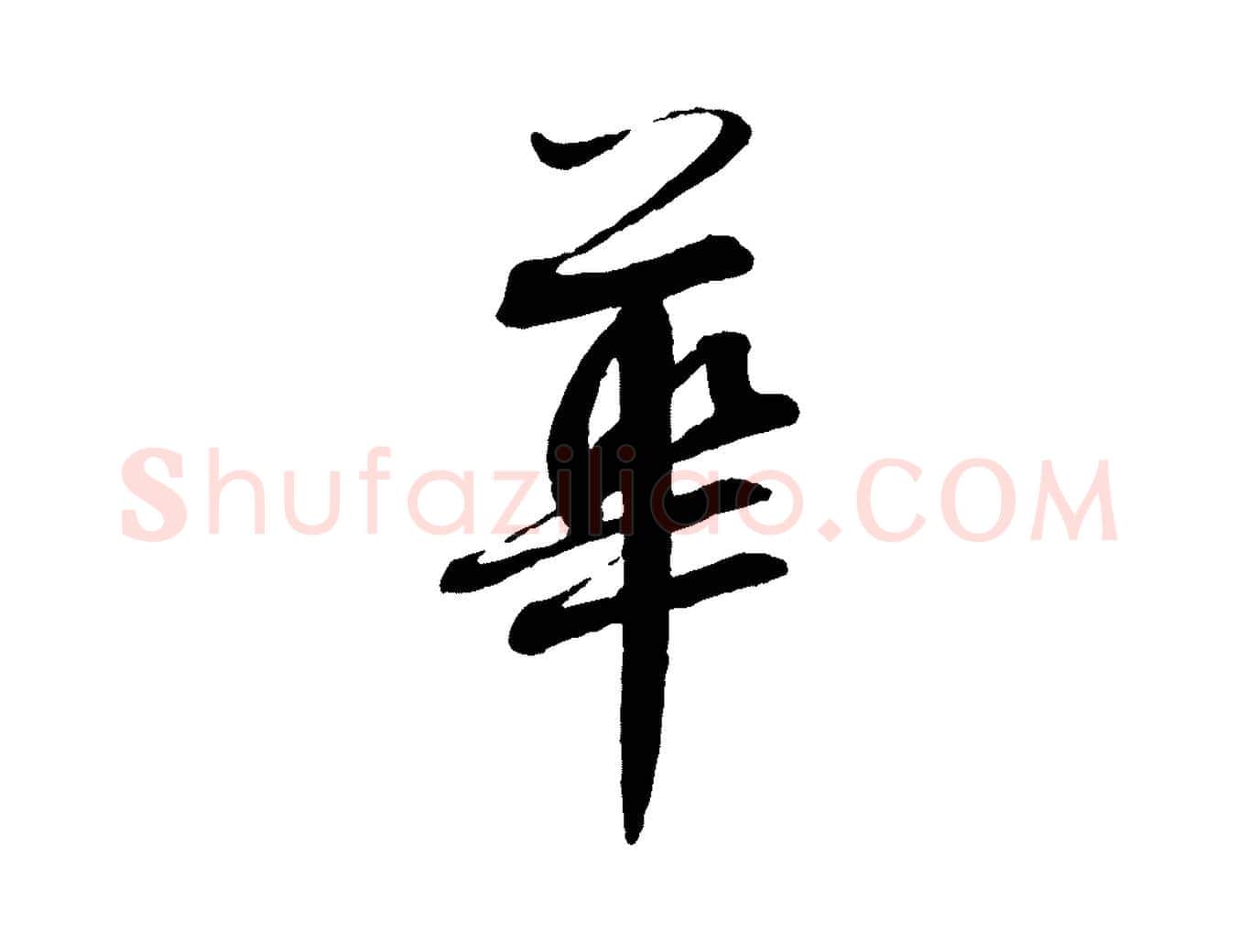 華毛笔行书写法,摘自宋代蔡襄与彦猷帖