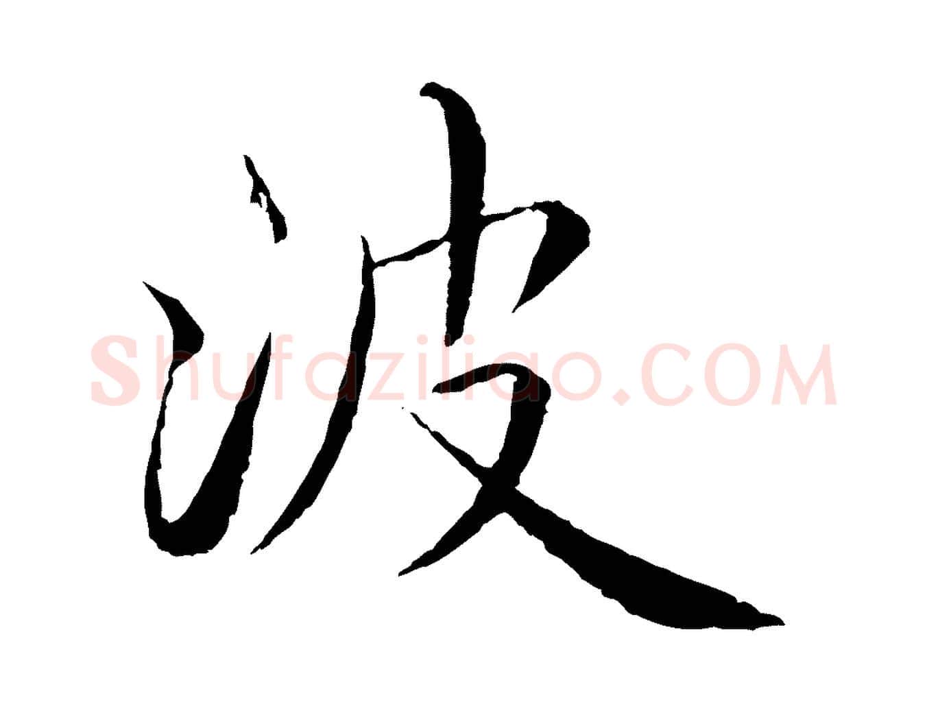 波毛笔行书写法,摘自宋代蔡襄与彦猷帖