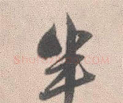 半字赵孟頫毛笔行书写法,摘自灵隐大川济禅师塔铭