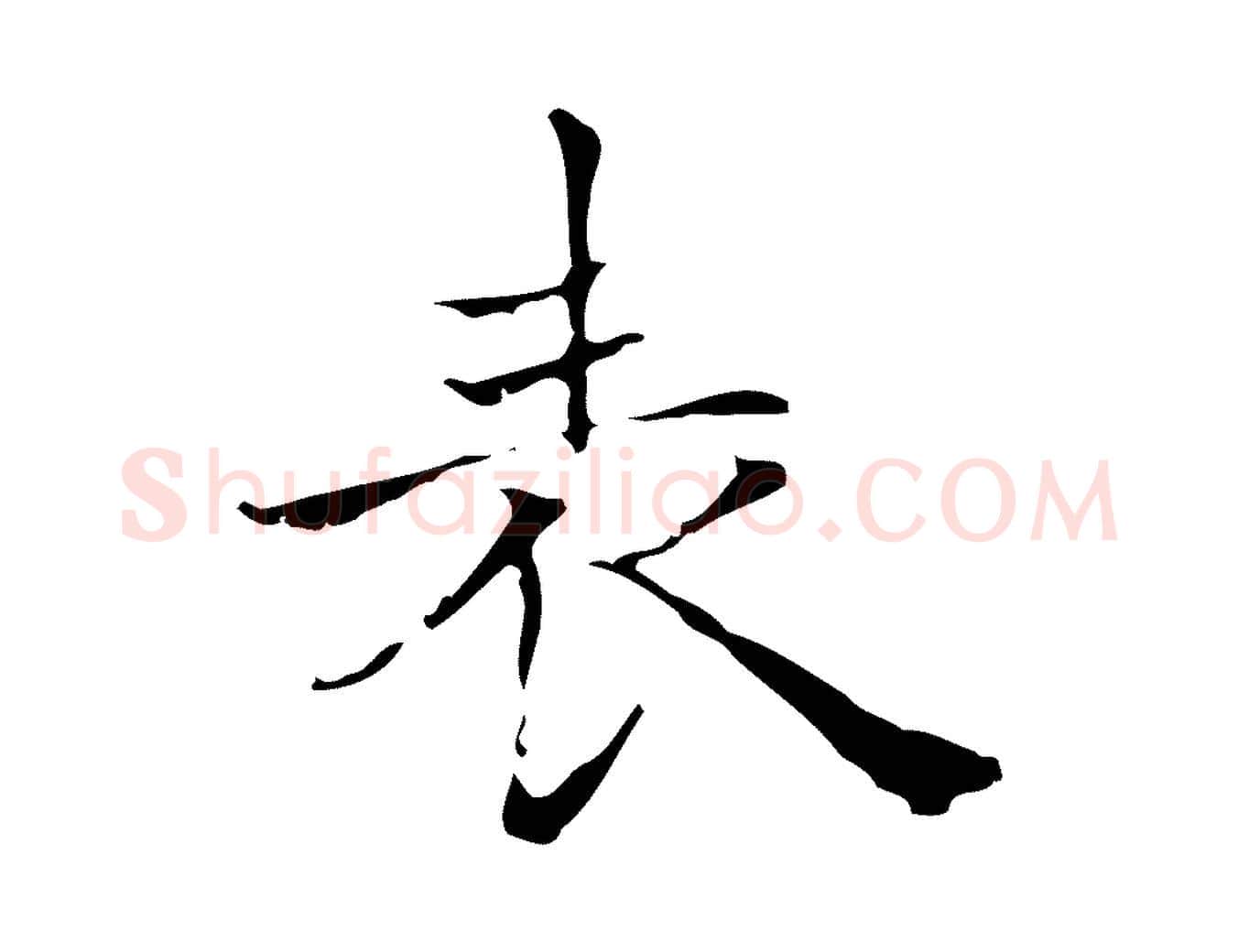 表毛笔行楷写法,摘自明代陆行直跋荐季直表