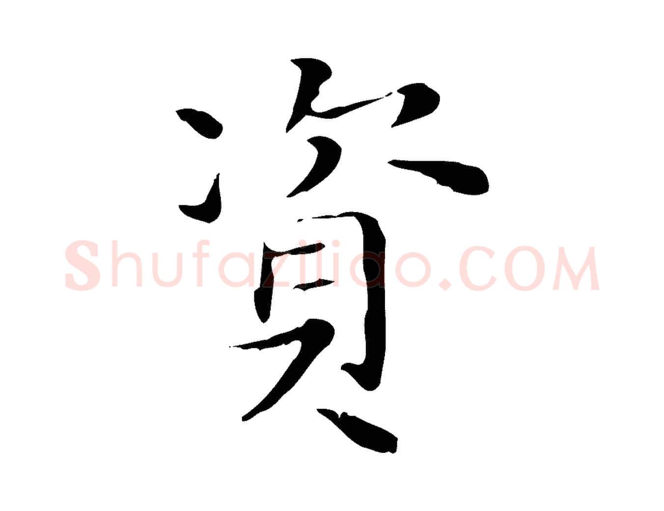 資毛笔行楷写法,摘自明代陆行直跋荐季直表
