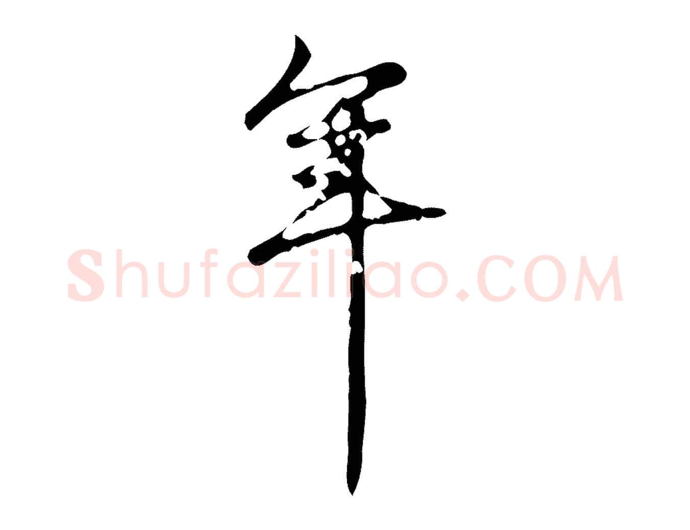 年毛笔行书写法,摘自清代高宗跋廌季直表