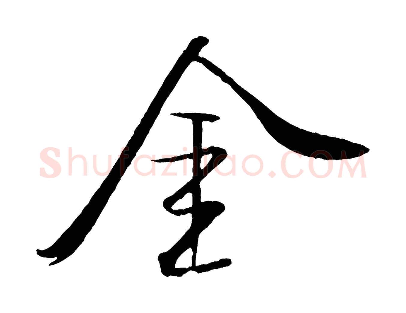 金毛笔行书写法,摘自宋代米芾天马赋