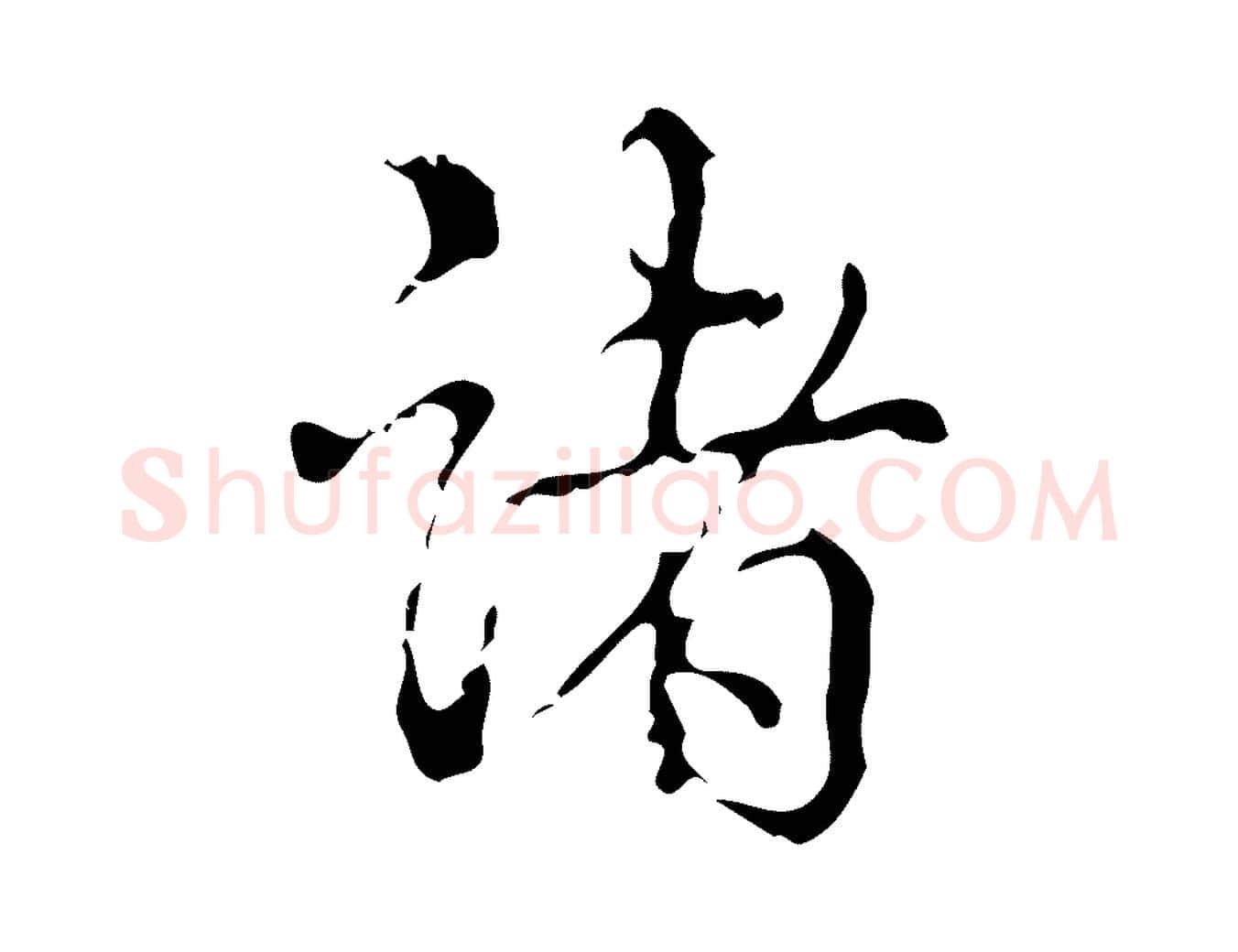 諸毛笔行书写法,摘自清代高宗跋廌季直表