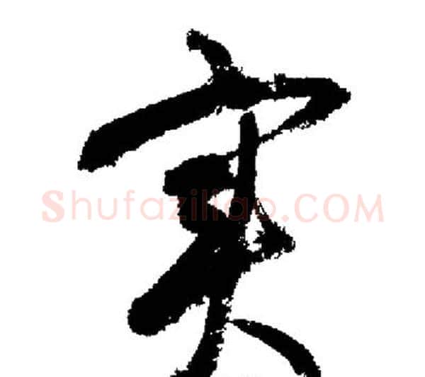 实字启功毛笔行书书法写法,摘自启功毛笔行书书法作品