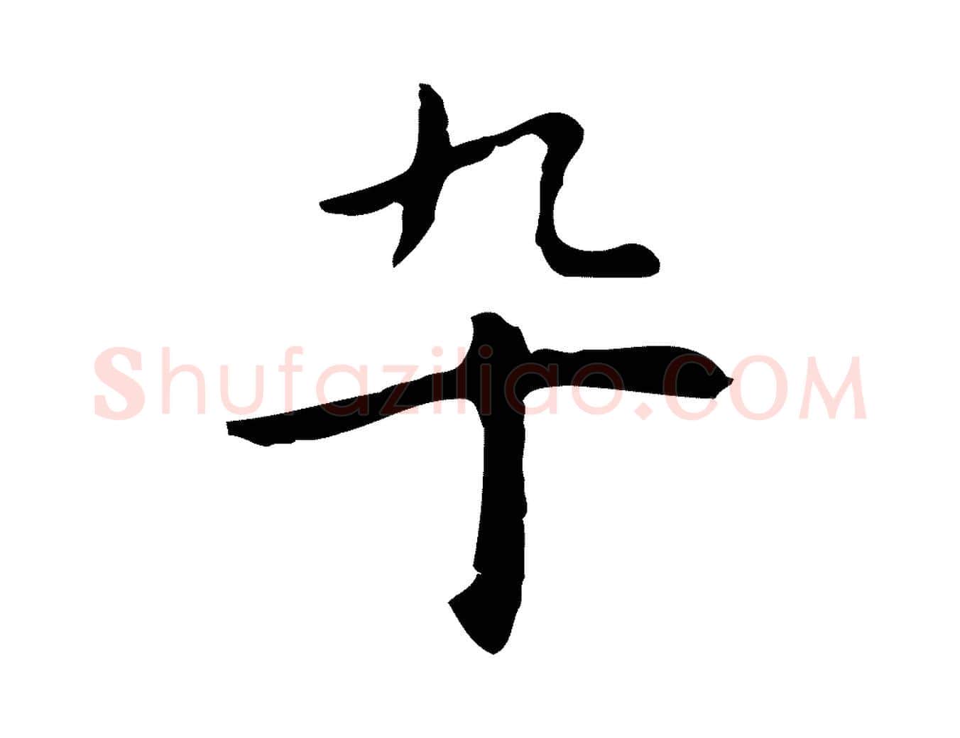 卒毛笔行楷写法,摘自明代祝允明前赤壁赋