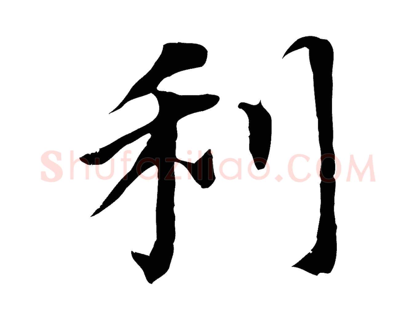 利毛笔行书写法,摘自明代董其昌跋孝经