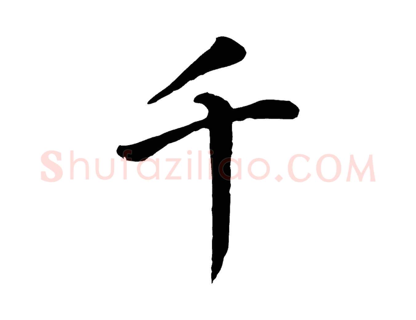 千毛笔行书写法,摘自明代董其昌跋孝经