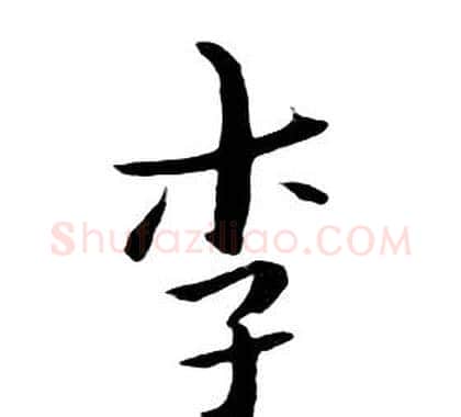 李字朱耷毛笔行书书法写法,摘自千字文