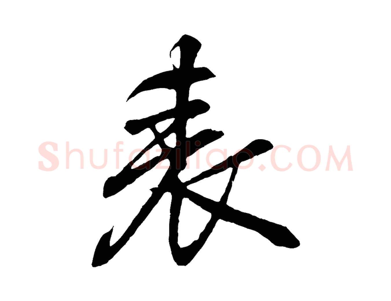 表毛笔行书写法,摘自东晋王羲之临锺繇千字文