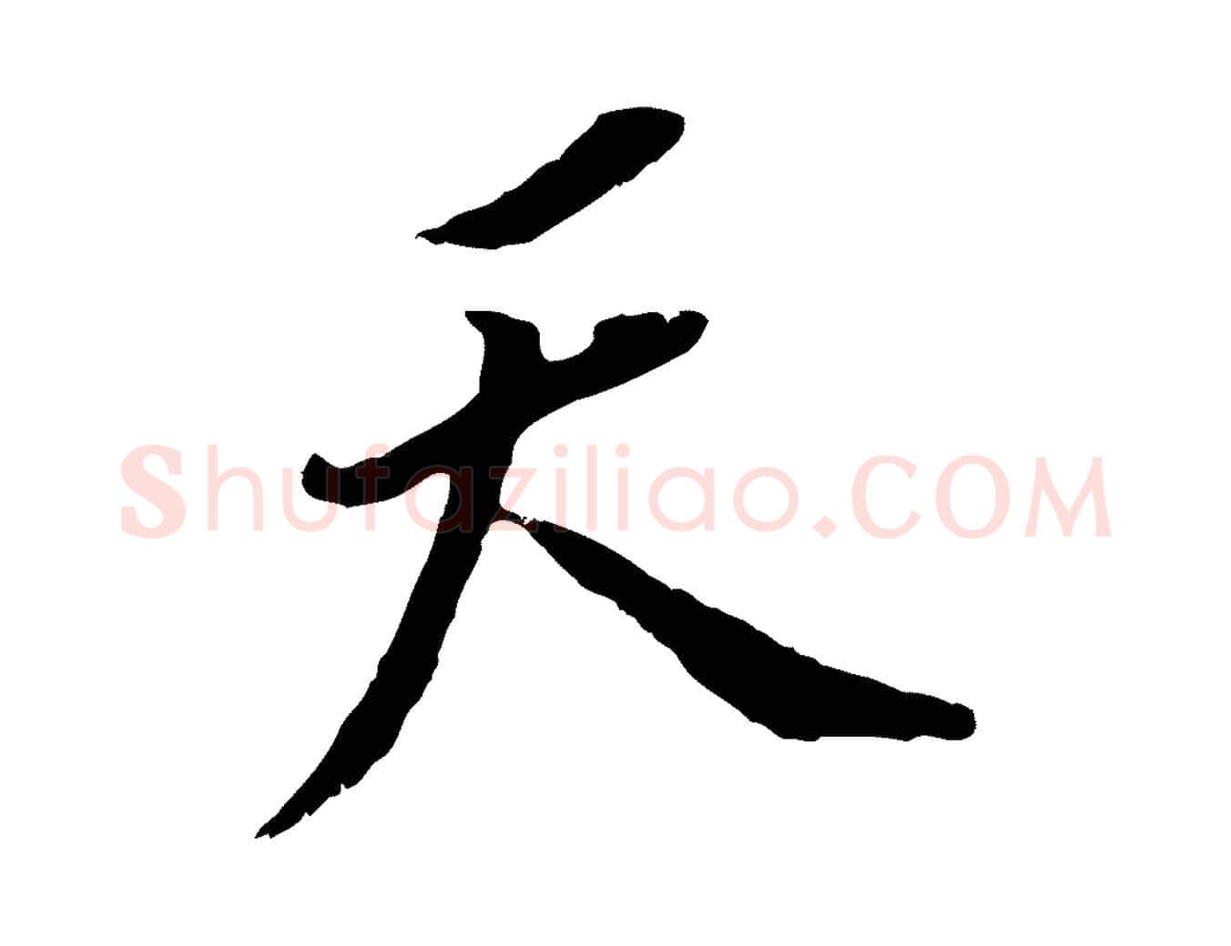 天毛笔行书写法,摘自明代董其昌跋孝经