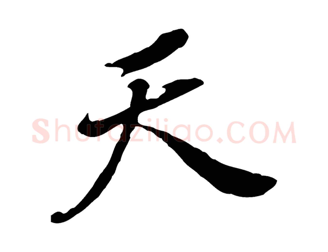 天毛笔行书写法,摘自明代董其昌跋孝经
