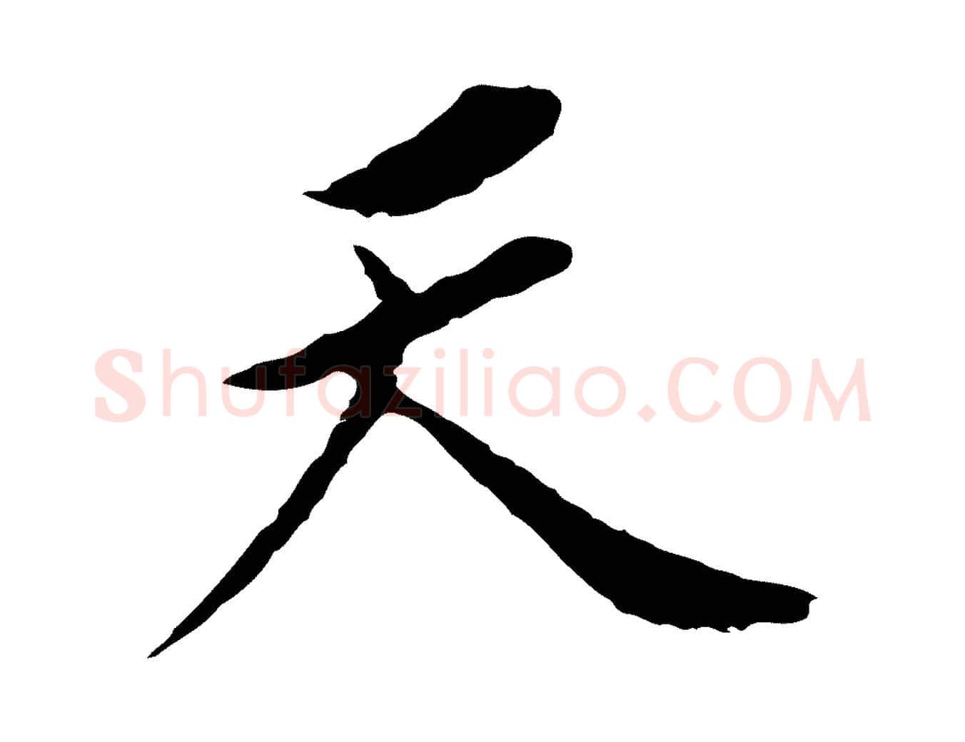 天毛笔行书写法,摘自明代董其昌跋孝经