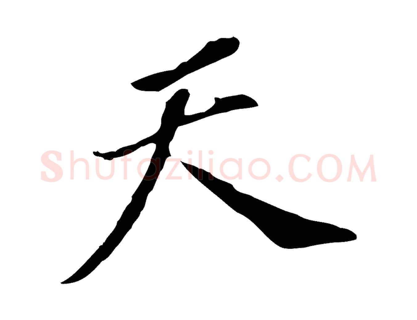 天毛笔行书写法,摘自明代董其昌跋孝经