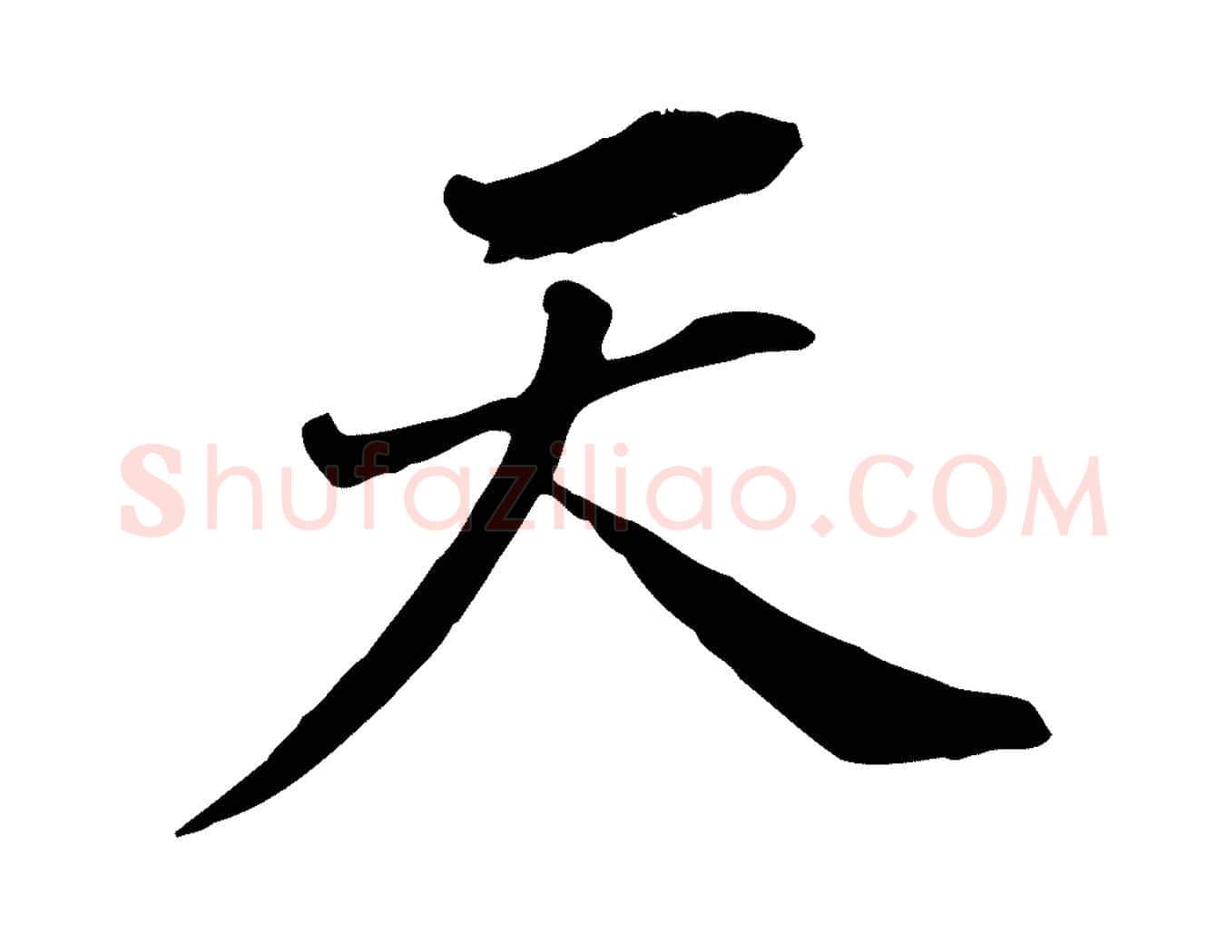 天毛笔行书写法,摘自明代董其昌跋孝经