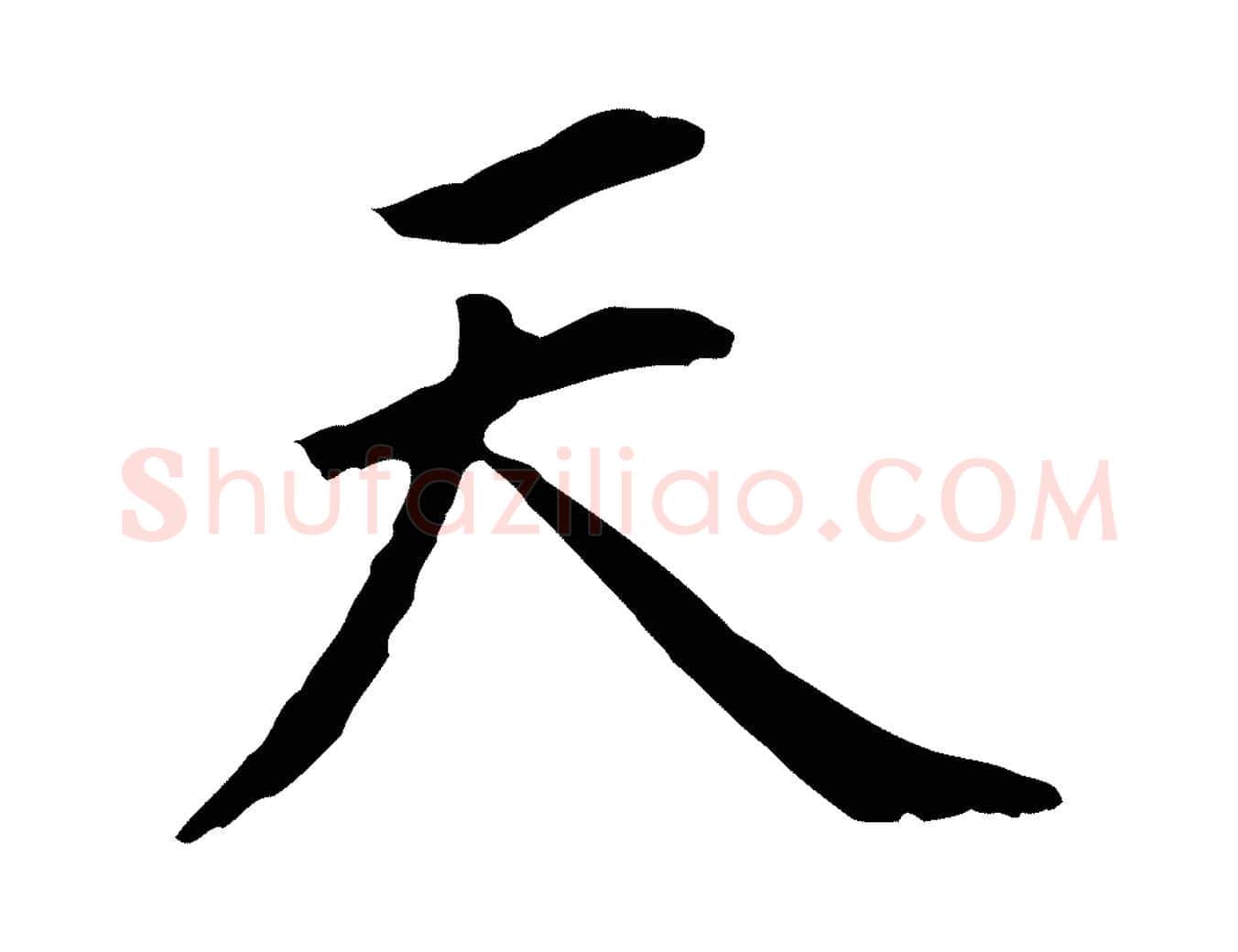 天毛笔行书写法,摘自明代董其昌跋孝经