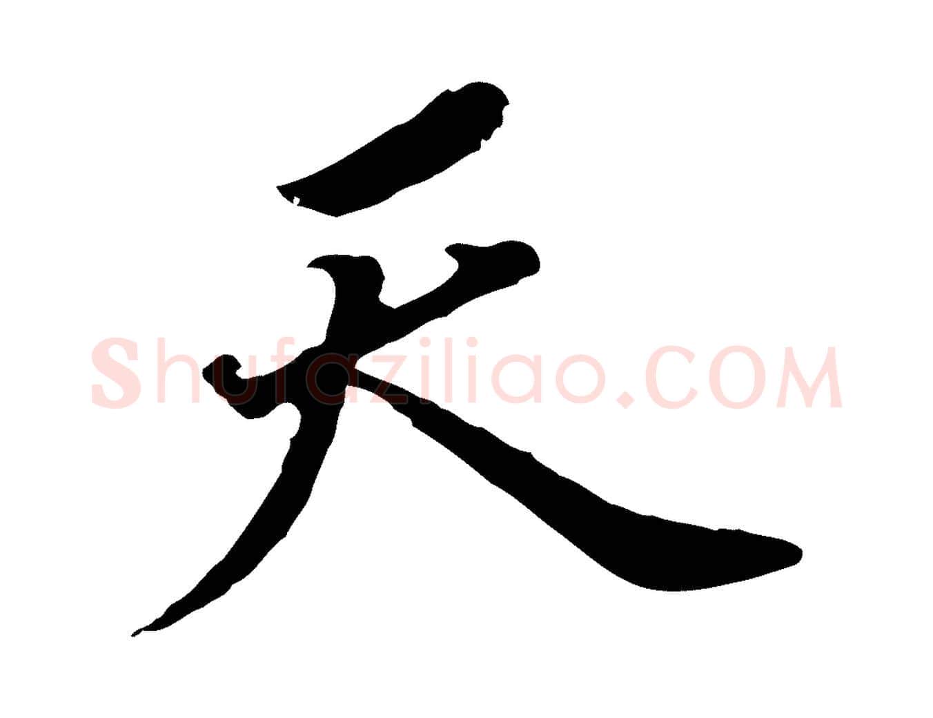 天毛笔行书写法,摘自明代董其昌跋孝经