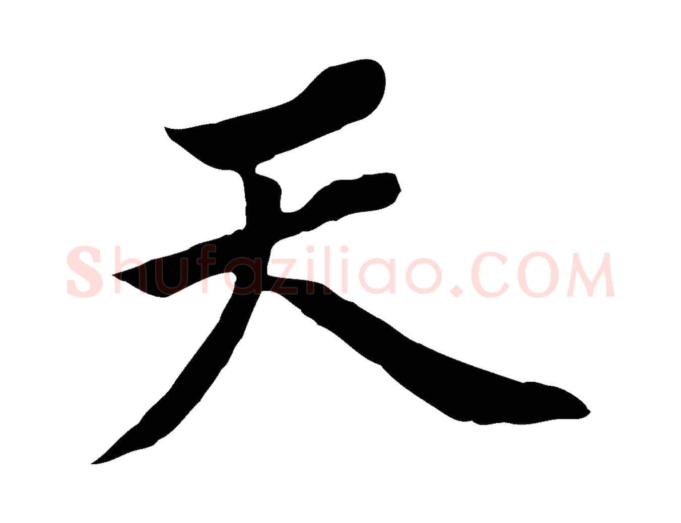 天毛笔行书写法,摘自明代董其昌跋孝经