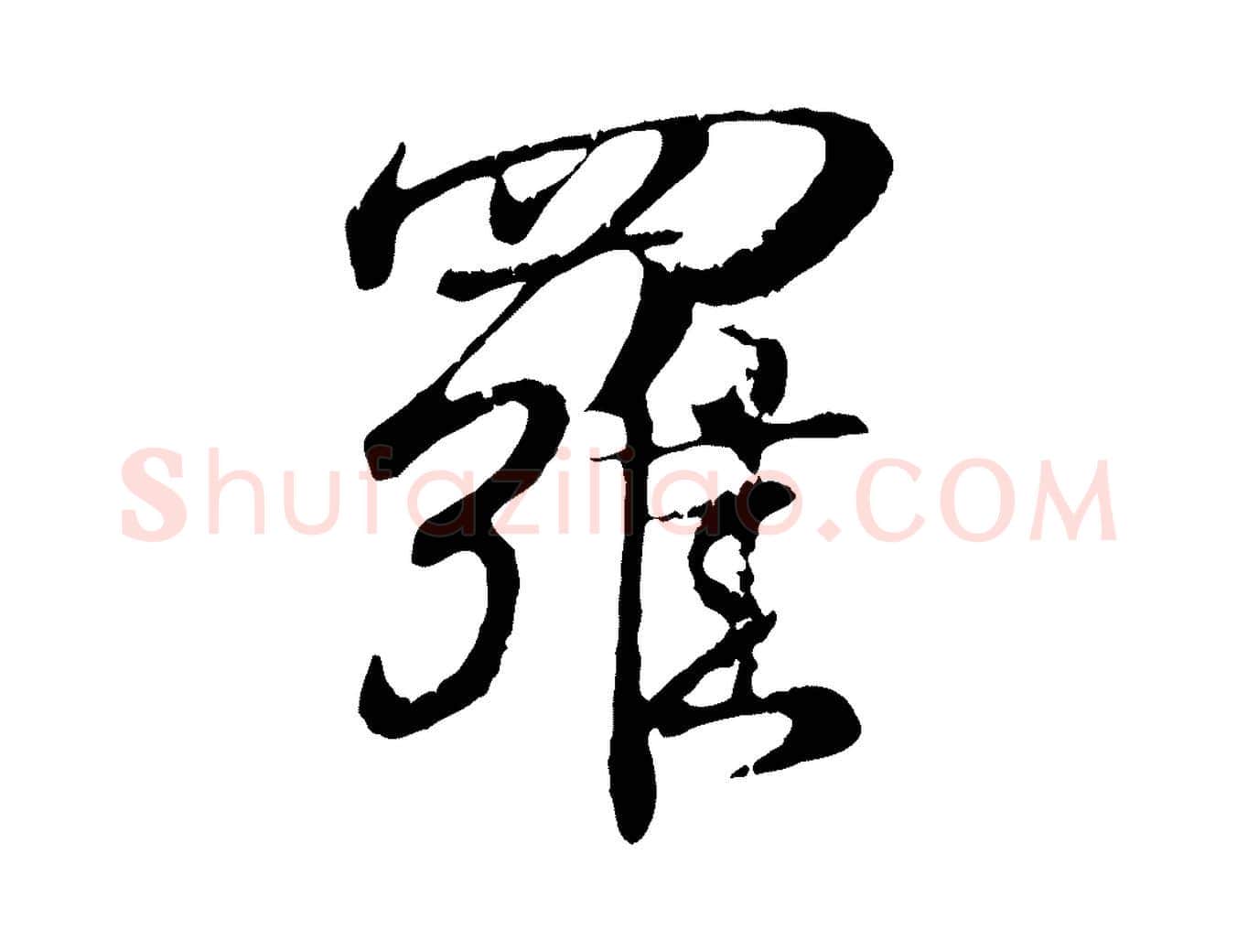 羅毛笔行书写法,摘自东晋王羲之临锺繇千字文