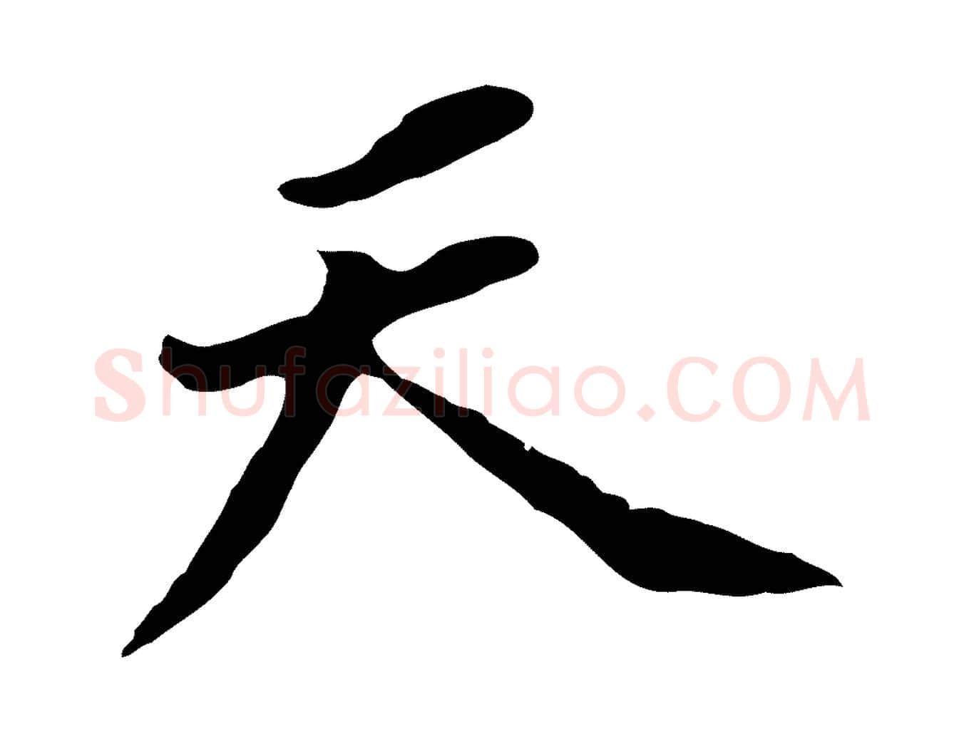 天毛笔行书写法,摘自明代董其昌跋孝经
