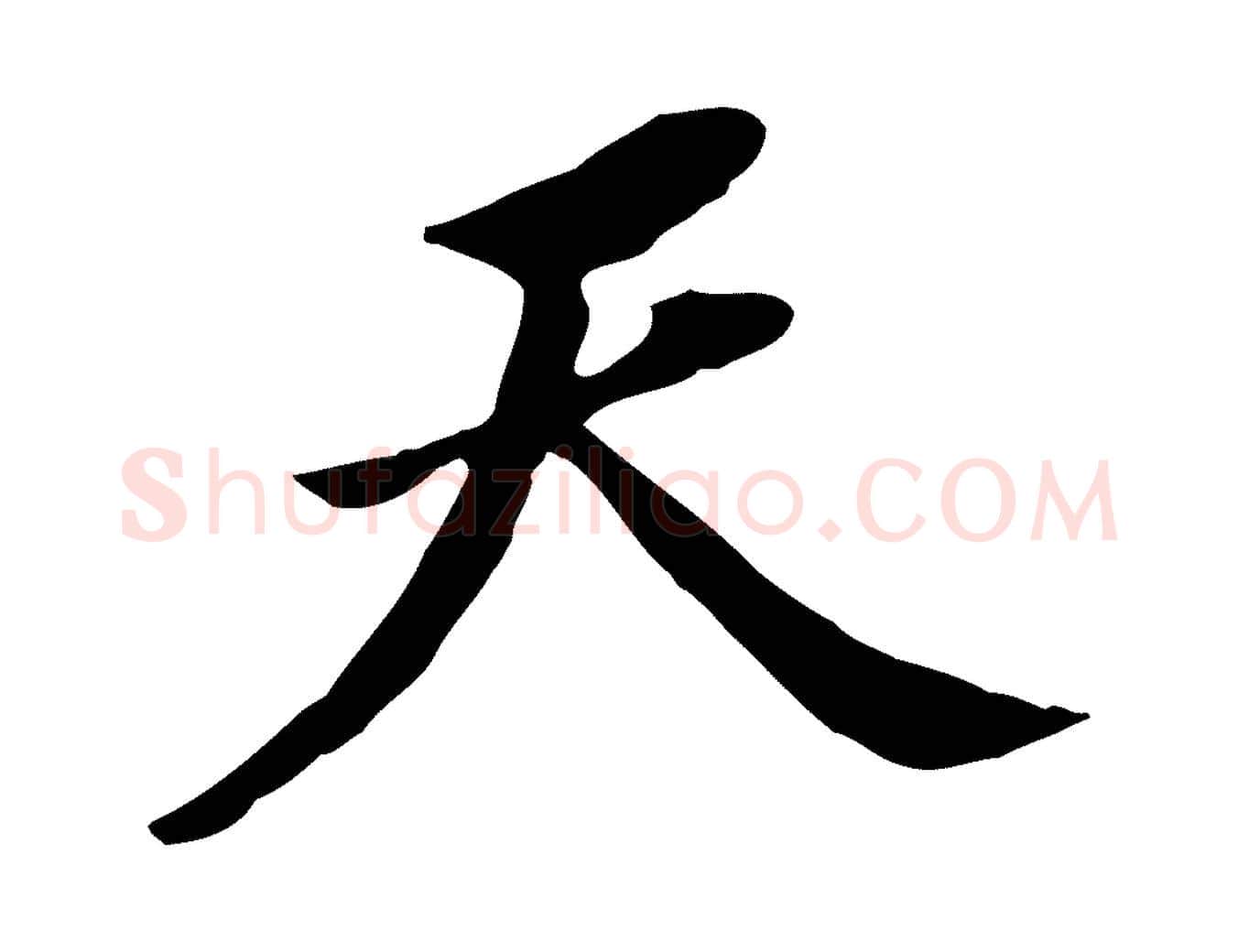 天毛笔行书写法,摘自明代董其昌跋孝经