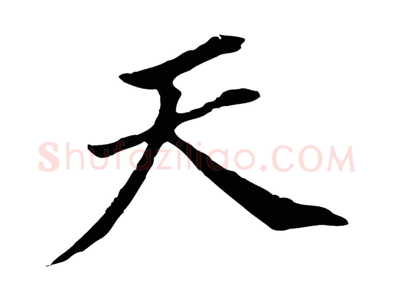 天毛笔行书写法,摘自明代董其昌跋孝经